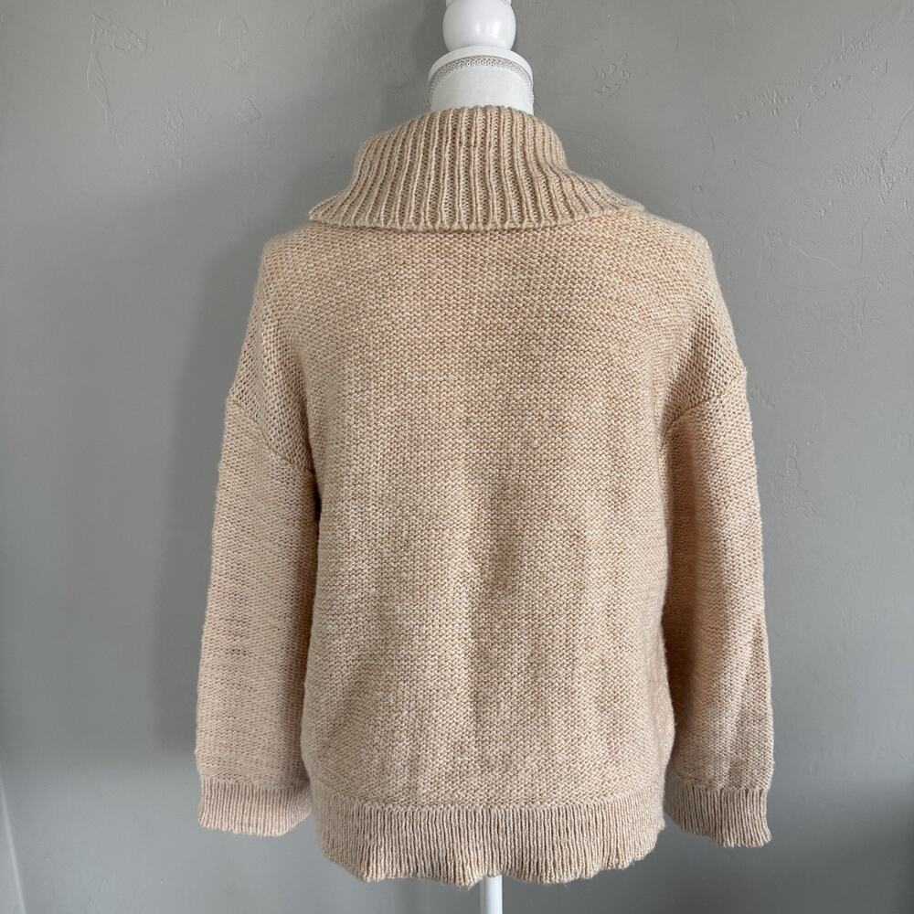 Haven Well Within Marled Turtleneck Sweater Woman’s Size S Beige Chunky Knit - Picture 6 of 10
